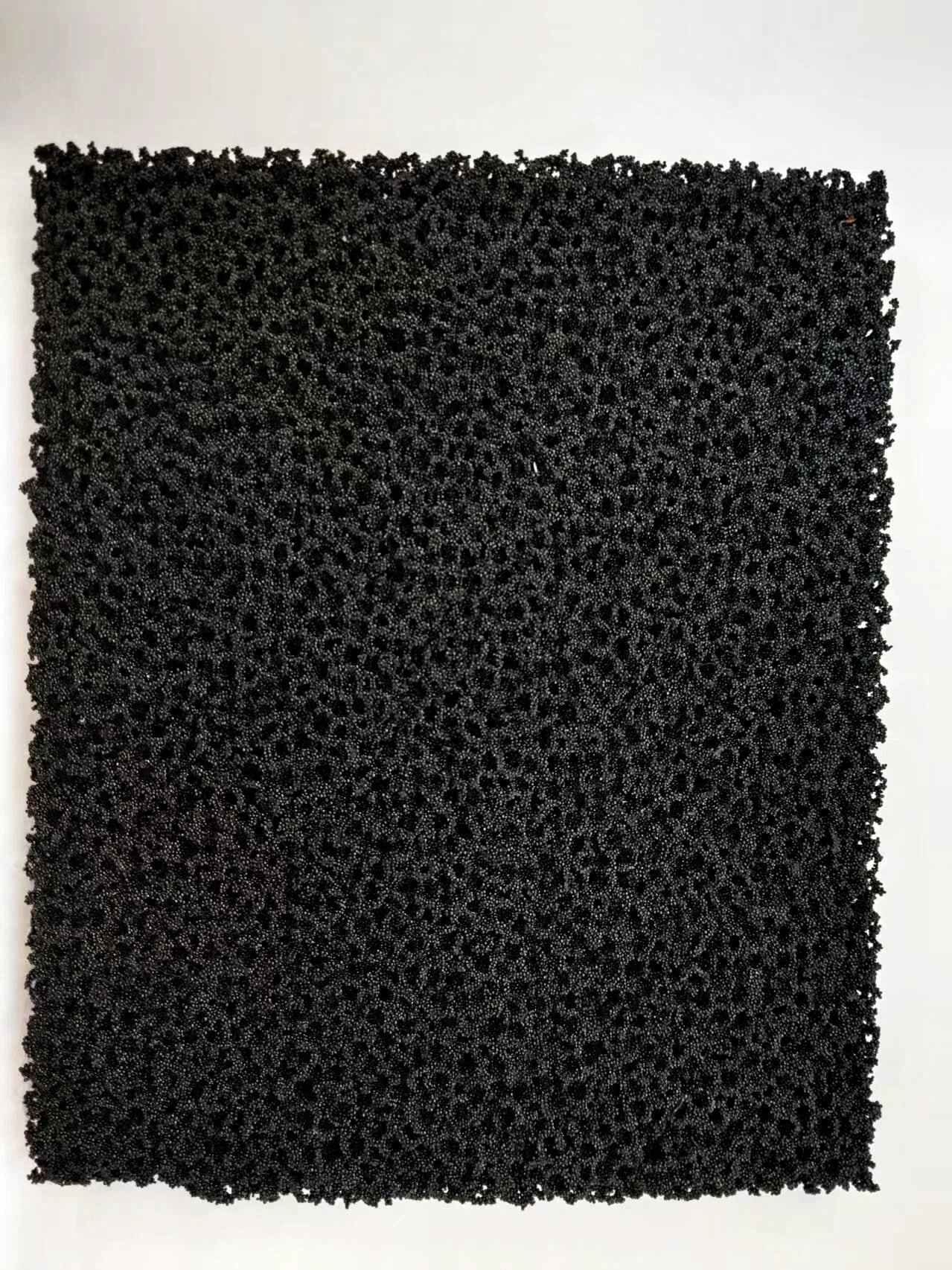 Spherical activated carbon pellet mesh mat, ball carbon filter sheet